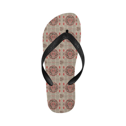 Calendar Aztec Print Pattern Flip Flops-JTAMIGO.COM