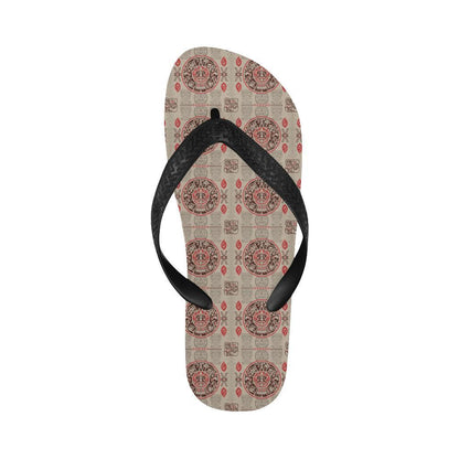 Calendar Aztec Print Pattern Flip Flops-JTAMIGO.COM