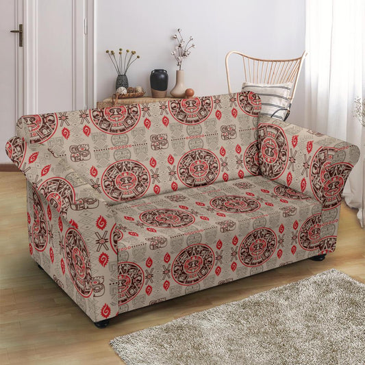 Calendar Aztec Print Pattern Loveseat Slipcover-JTAMIGO.COM