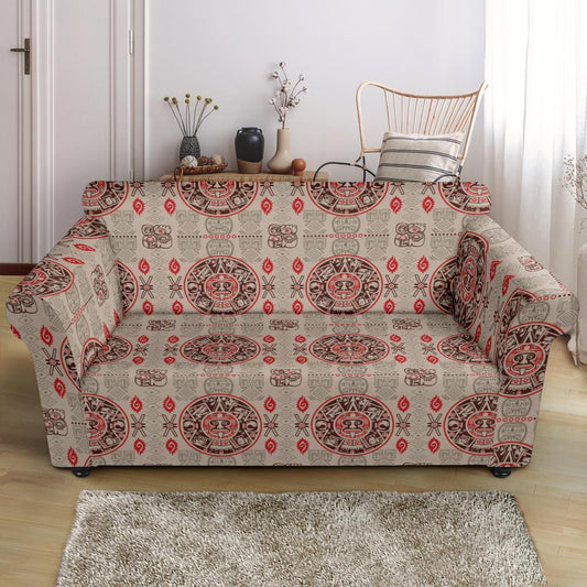 Calendar Aztec Print Pattern Loveseat Slipcover-JTAMIGO.COM