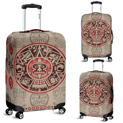 Calendar Aztec Print Pattern Luggage Cover Protector