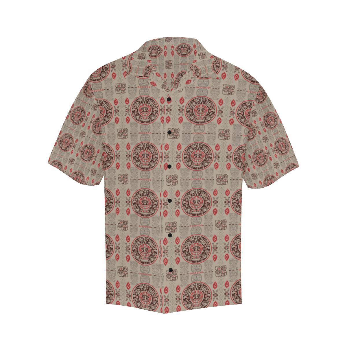 Calendar Aztec Print Pattern Men Aloha Hawaiian Shirt
