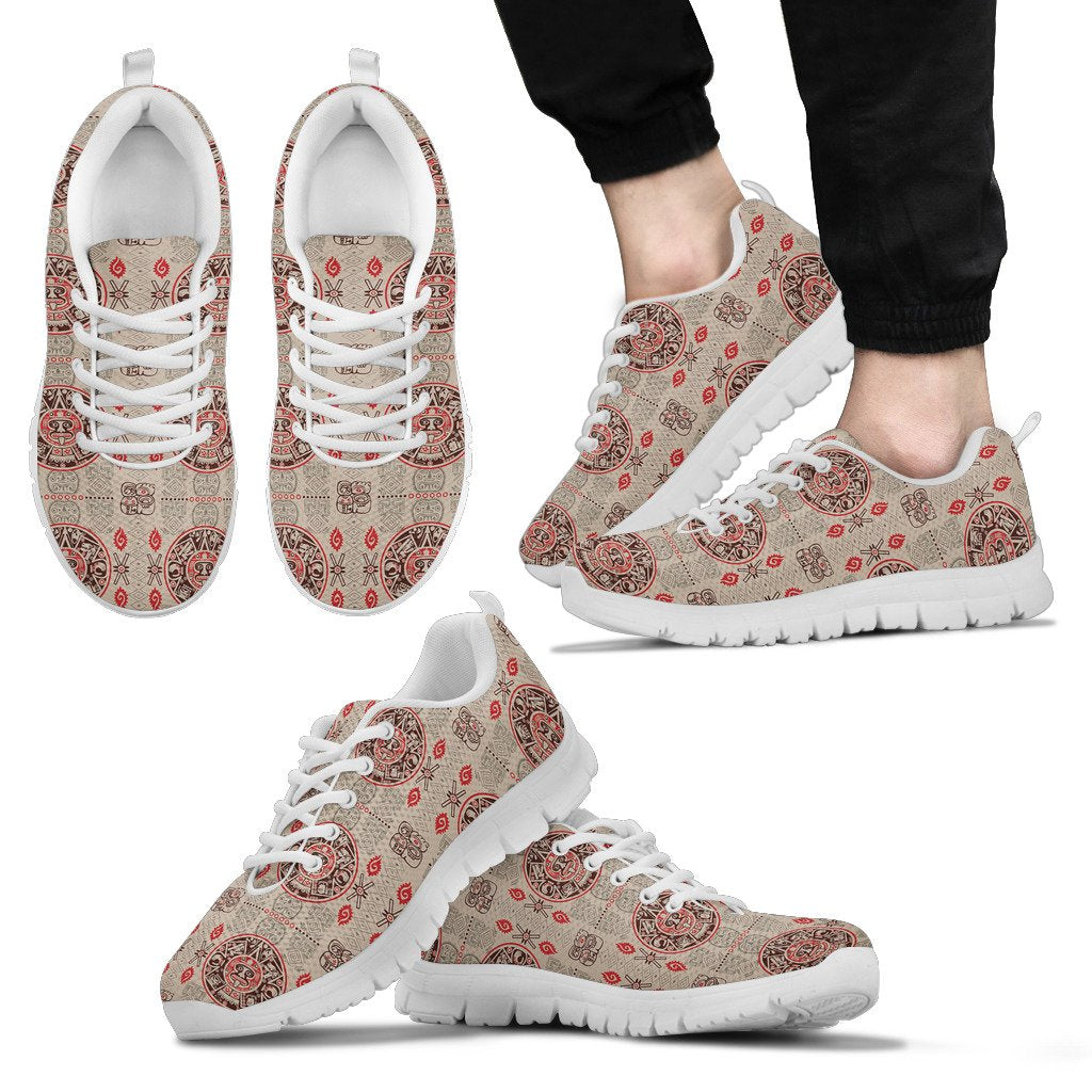 Calendar Aztec Print Pattern Men Sneakers Shoes