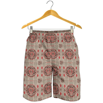 Calendar Aztec Print Pattern Mens Shorts-JTAMIGO.COM