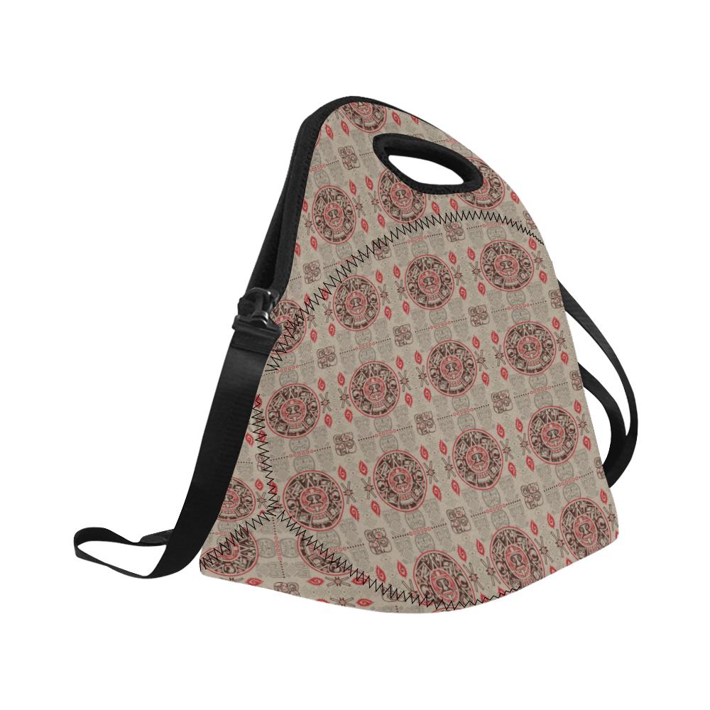 Calendar Aztec Print Pattern Neoprene Lunch Bag (Model 1669)(Large)-JTAMIGO.COM