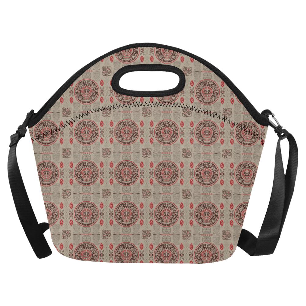Calendar Aztec Print Pattern Neoprene Lunch Bag (Model 1669)(Large)-JTAMIGO.COM
