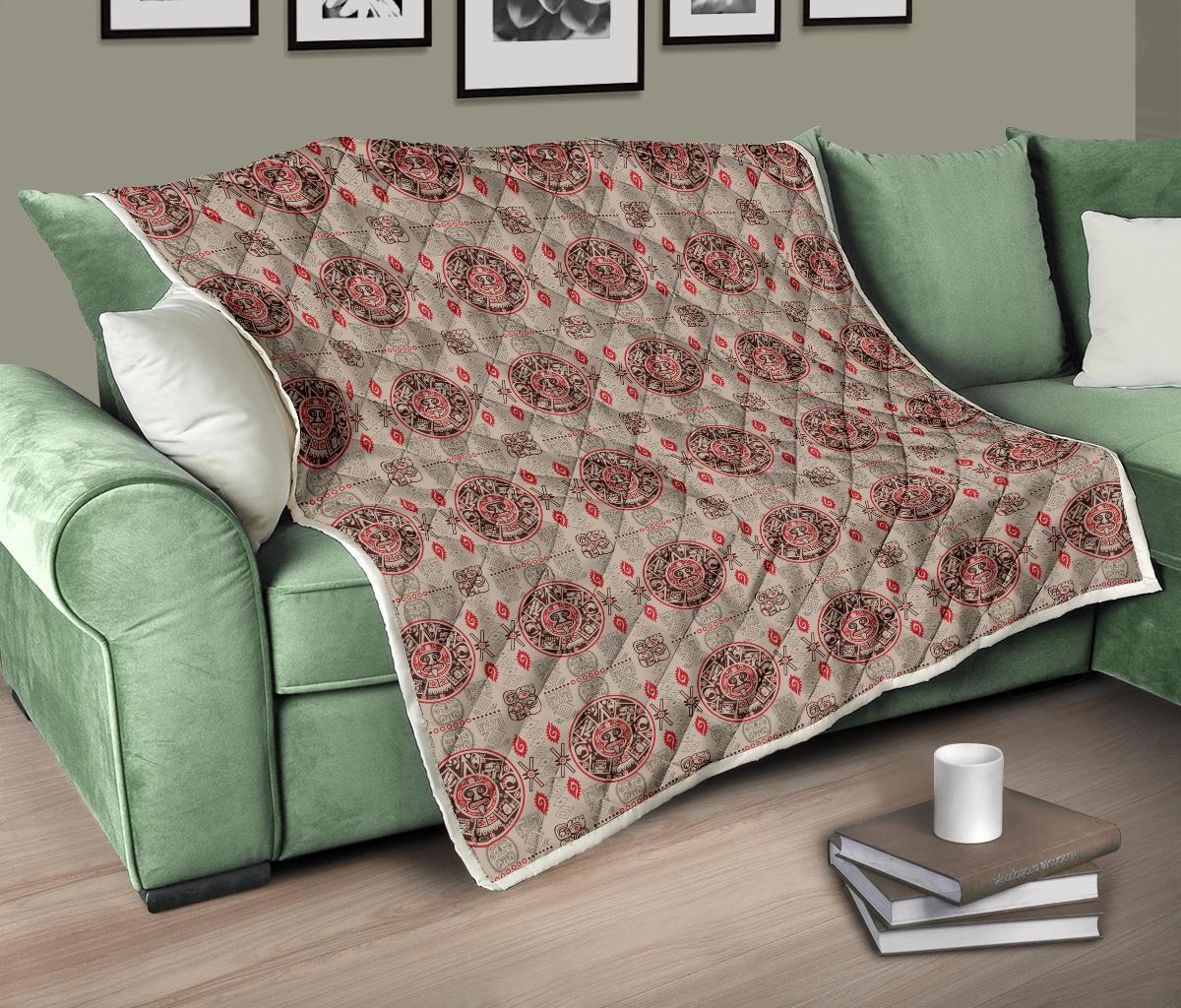 Calendar Aztec Print Pattern Premium Quilt-JTAMIGO.COM