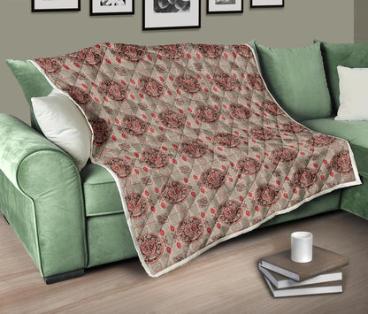 Calendar Aztec Print Pattern Premium Quilt-JTAMIGO.COM