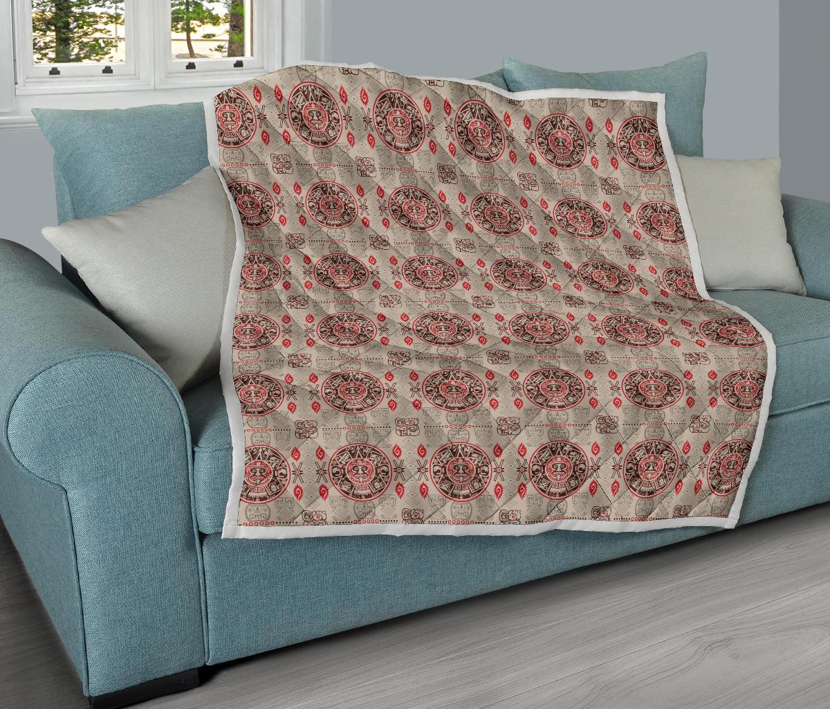 Calendar Aztec Print Pattern Premium Quilt-JTAMIGO.COM