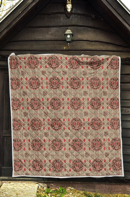 Calendar Aztec Print Pattern Premium Quilt-JTAMIGO.COM