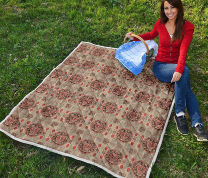 Calendar Aztec Print Pattern Premium Quilt-JTAMIGO.COM
