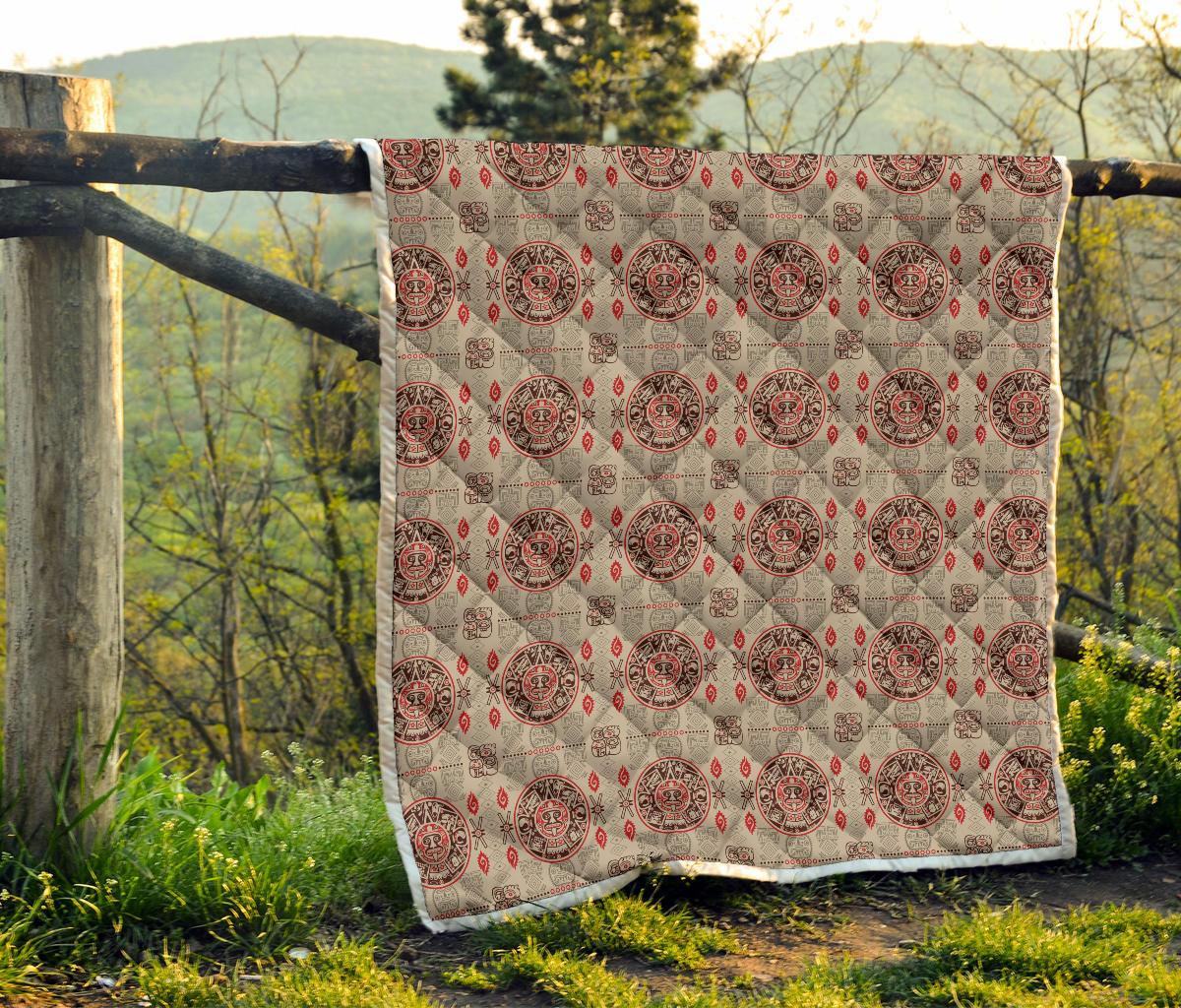 Calendar Aztec Print Pattern Premium Quilt-JTAMIGO.COM
