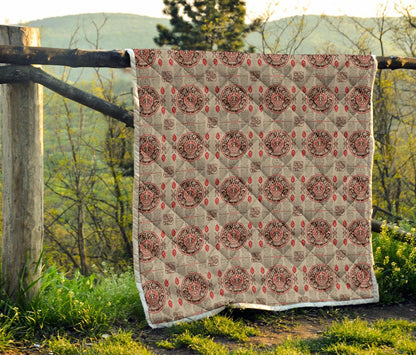 Calendar Aztec Print Pattern Premium Quilt-JTAMIGO.COM