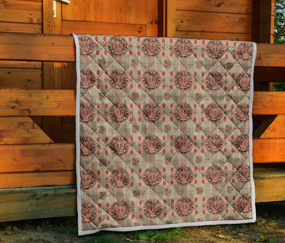 Calendar Aztec Print Pattern Premium Quilt-JTAMIGO.COM