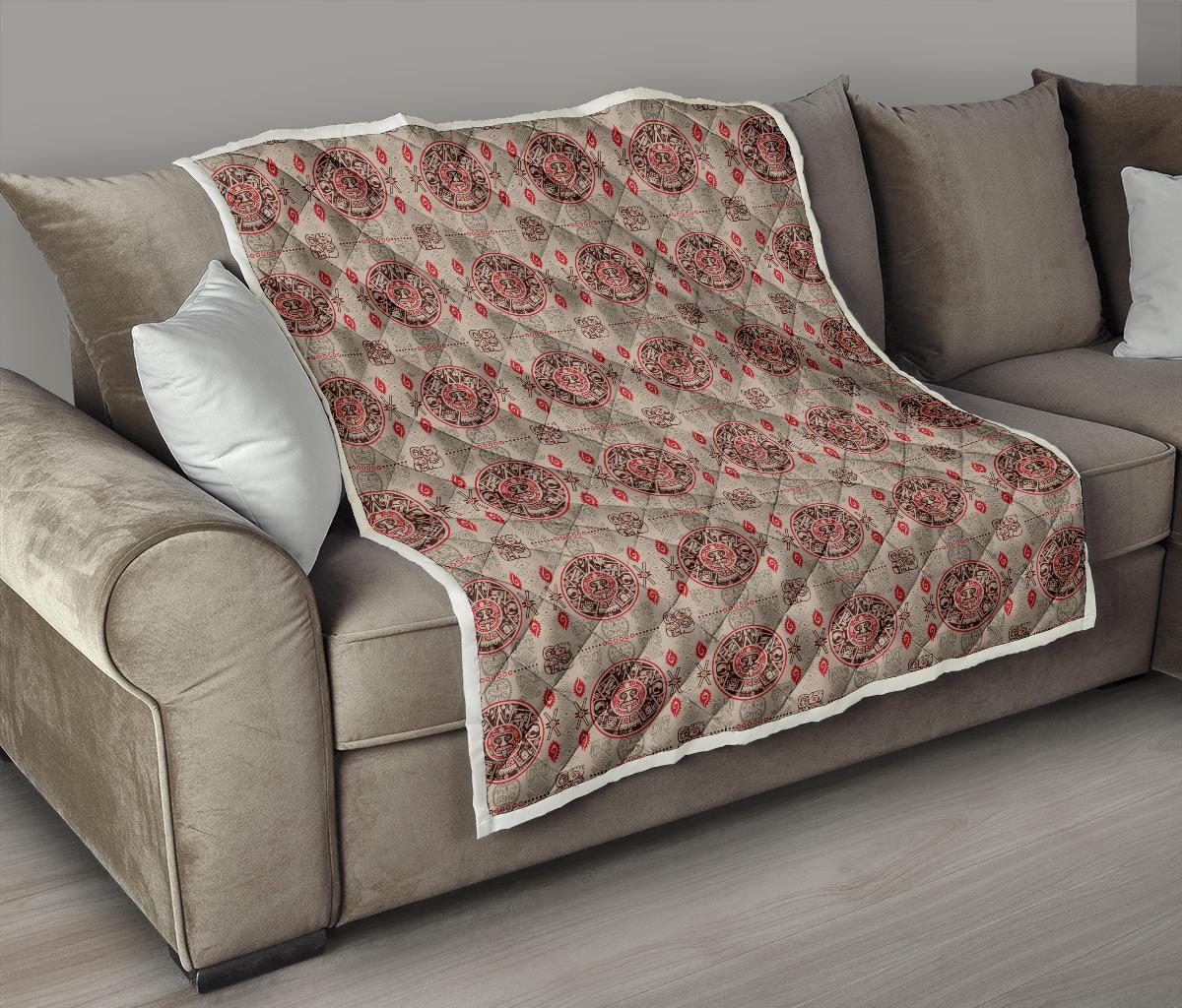 Calendar Aztec Print Pattern Premium Quilt-JTAMIGO.COM