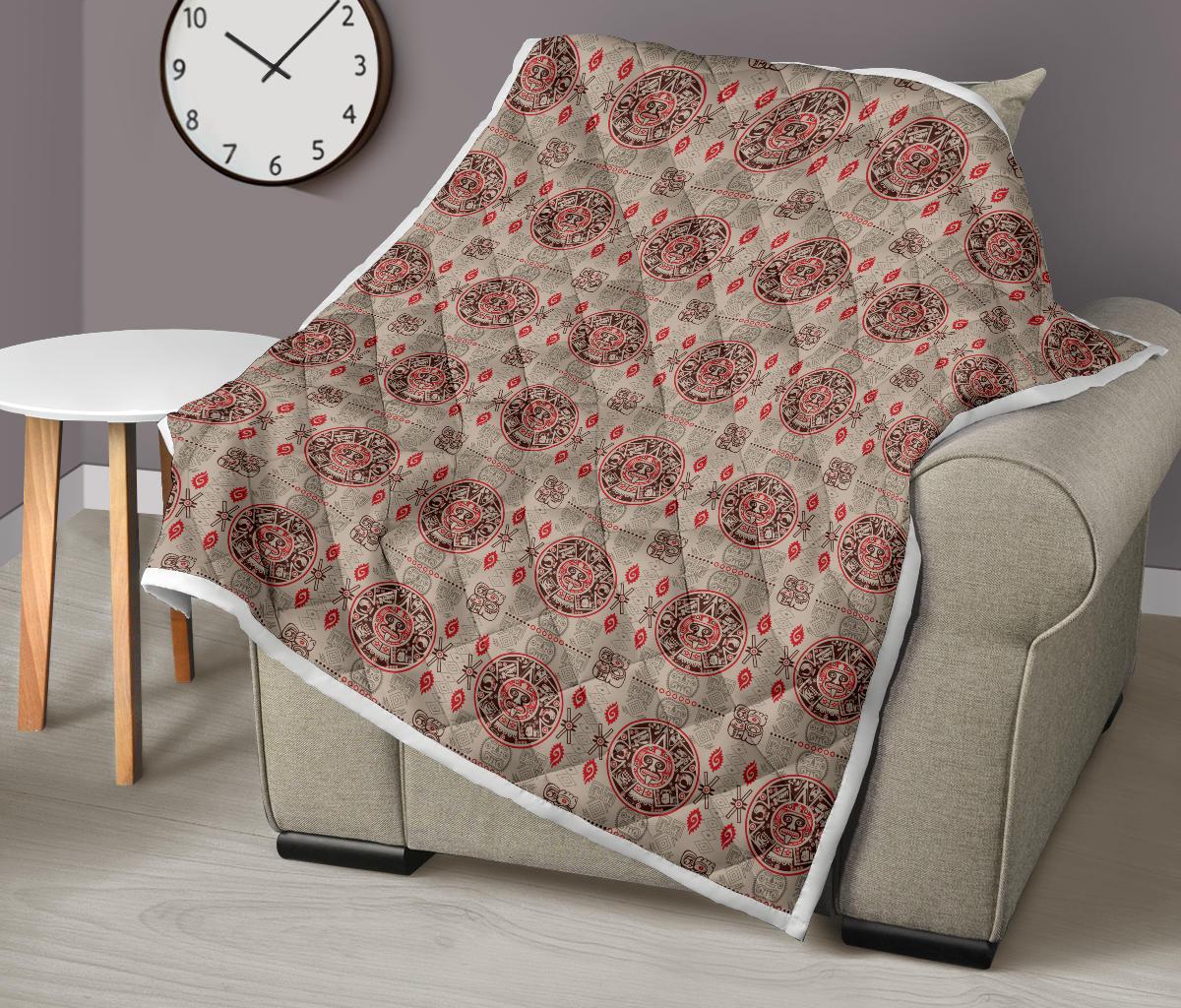 Calendar Aztec Print Pattern Premium Quilt-JTAMIGO.COM
