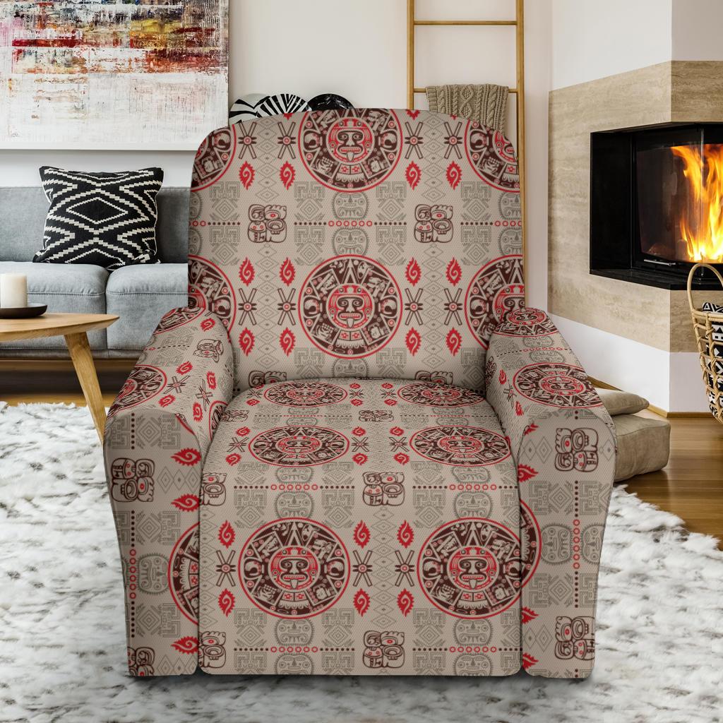 Calendar Aztec Print Pattern Single Sofa Slipcover -JTAMIGO.COM