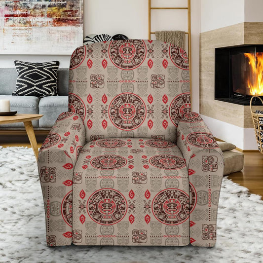 Calendar Aztec Print Pattern Single Sofa Slipcover -JTAMIGO.COM