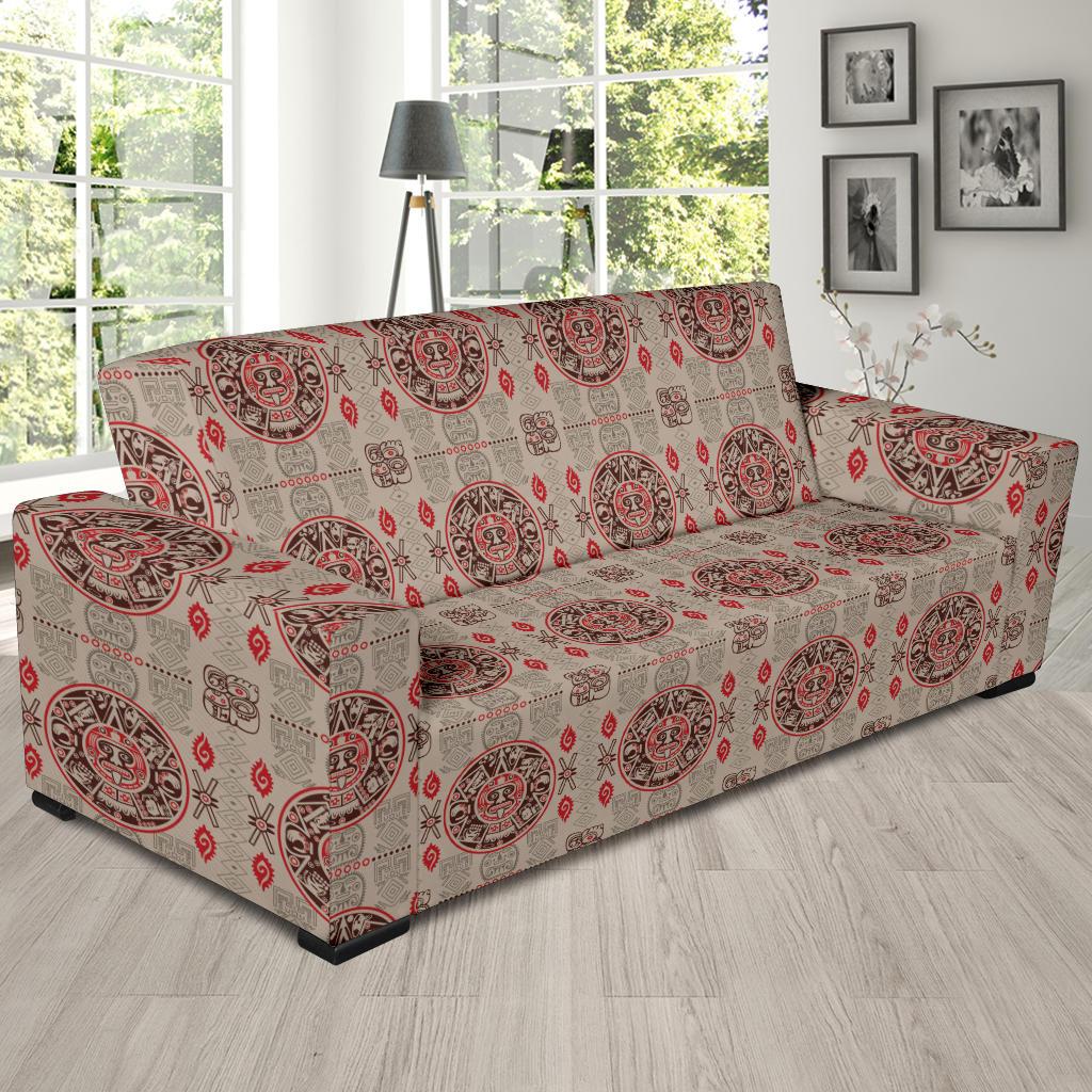 Calendar Aztec Print Pattern Sofa Slipcover-JTAMIGO.COM