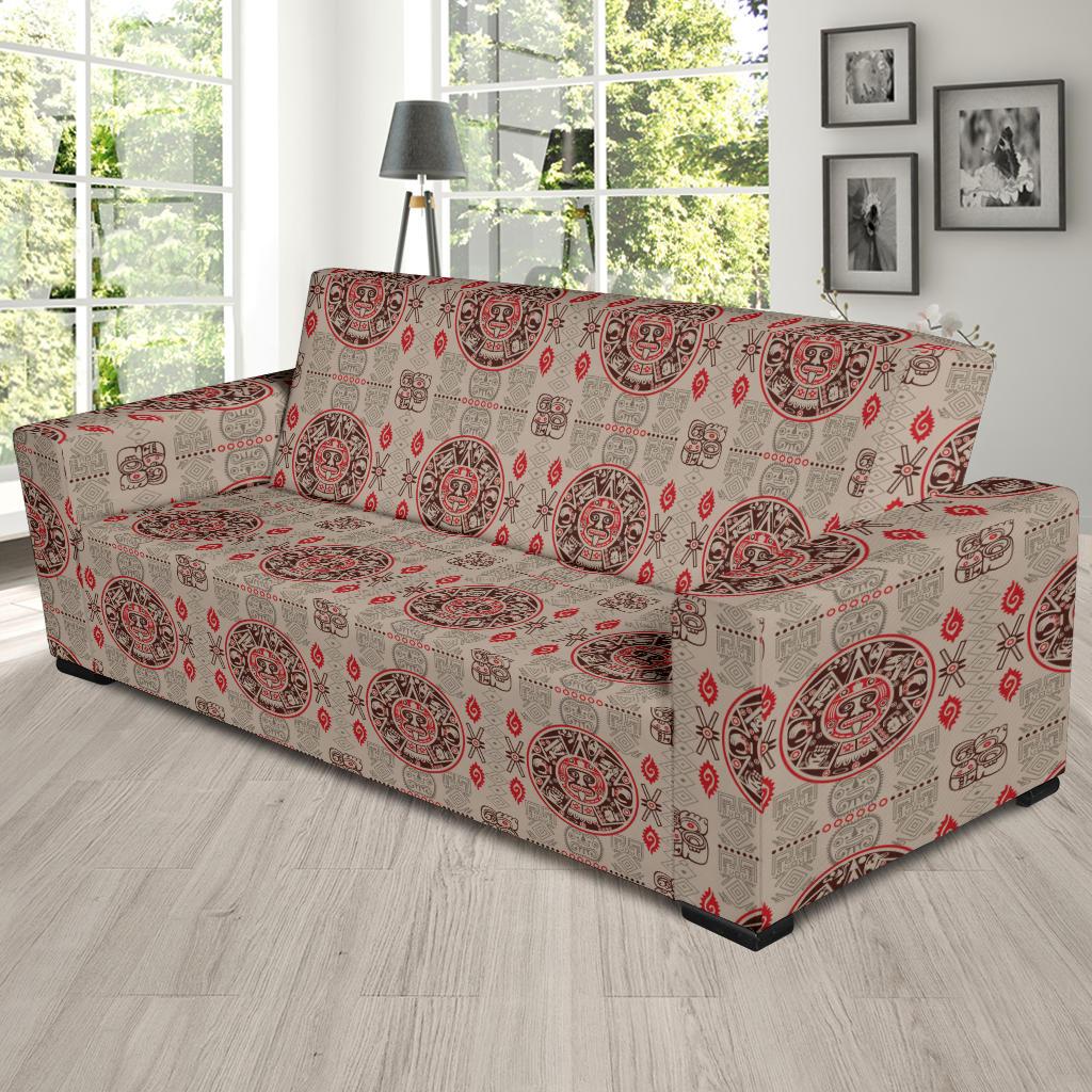 Calendar Aztec Print Pattern Sofa Slipcover-JTAMIGO.COM