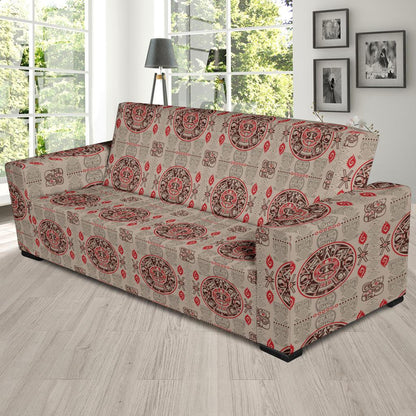 Calendar Aztec Print Pattern Sofa Slipcover-JTAMIGO.COM