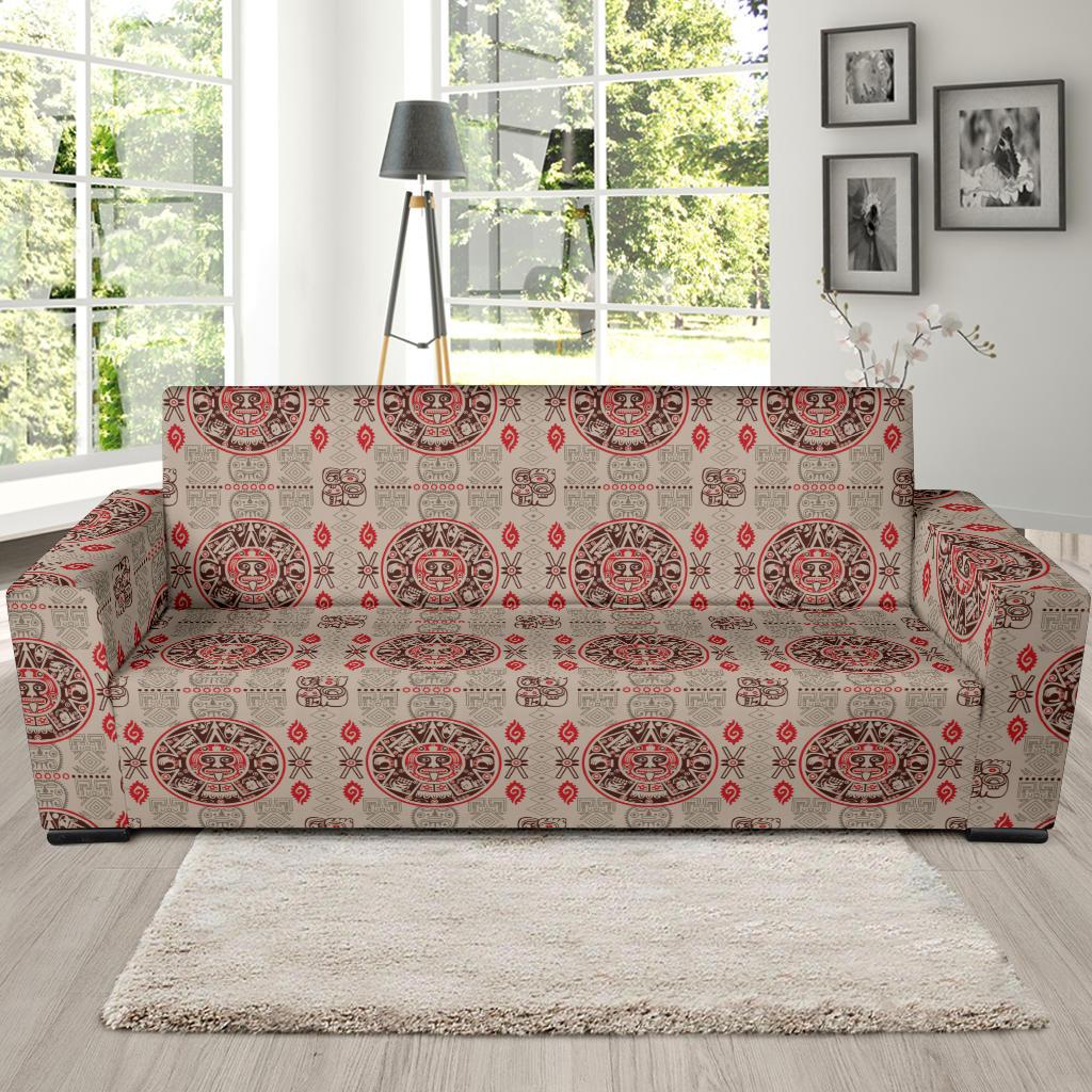 Calendar Aztec Print Pattern Sofa Slipcover-JTAMIGO.COM