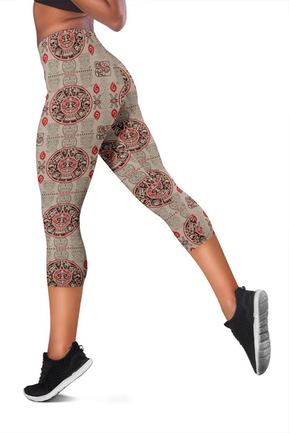 Calendar Aztec Print Pattern Women Capris