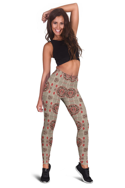 Calendar Aztec Print Pattern Women Leggings