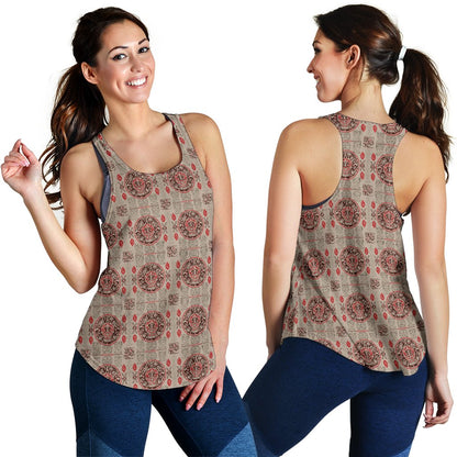 Calendar Aztec Print Pattern Women Racerback Tank Top