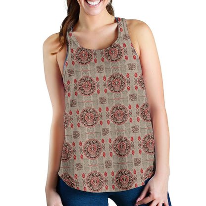 Calendar Aztec Print Pattern Women Racerback Tank Top