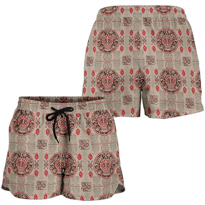 Calendar Aztec Print Pattern Women Shorts-JTAMIGO.COM