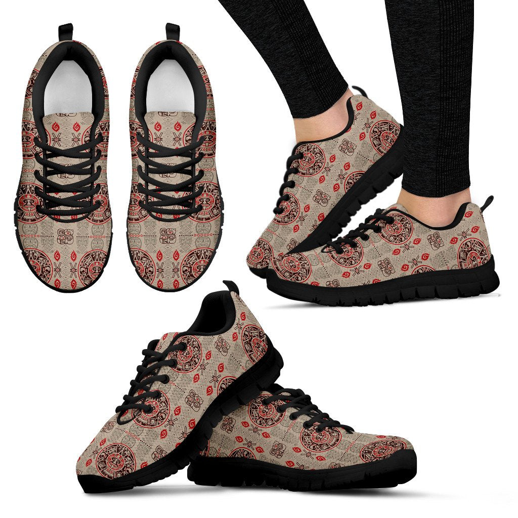 Calendar Aztec Print Pattern Women Sneakers Shoes