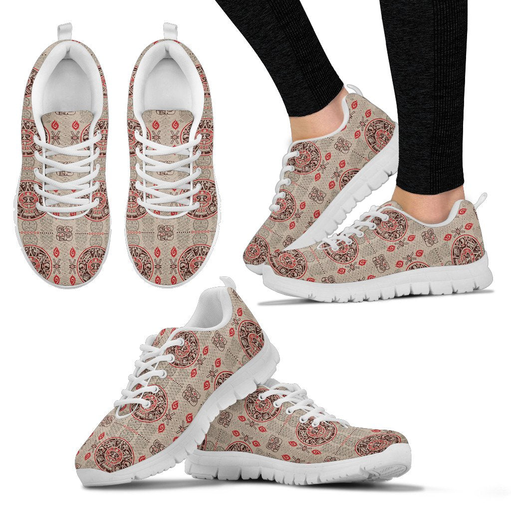 Calendar Aztec Print Pattern Women Sneakers Shoes