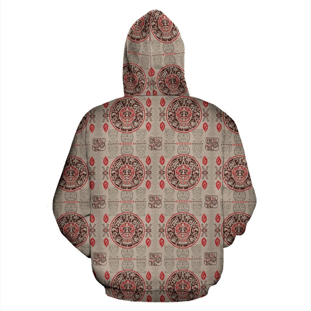Calendar Aztec Print Pattern Zip Up Hoodie