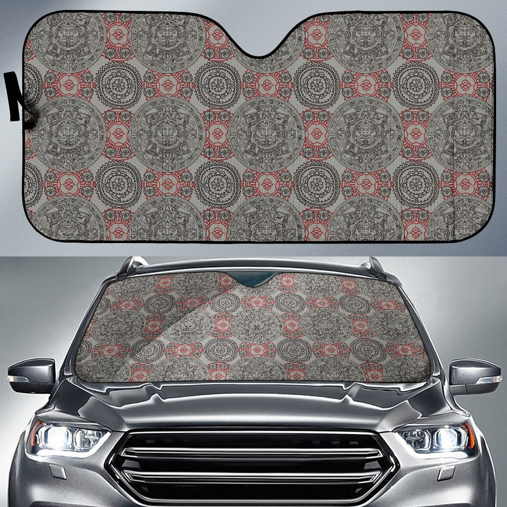 Calendar Aztec Style Print Pattern Car Sun Shade For Windshield