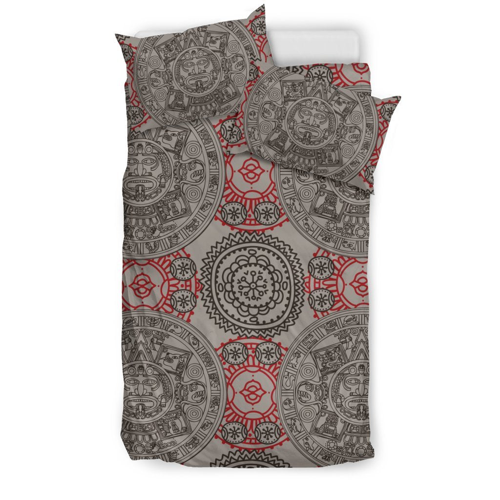Calendar Aztec Style Print Pattern Duvet Cover Bedding Set