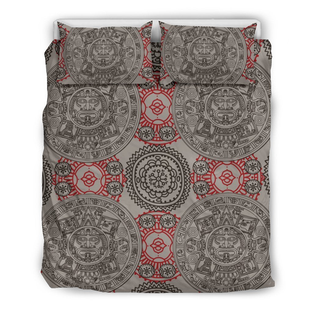Calendar Aztec Style Print Pattern Duvet Cover Bedding Set