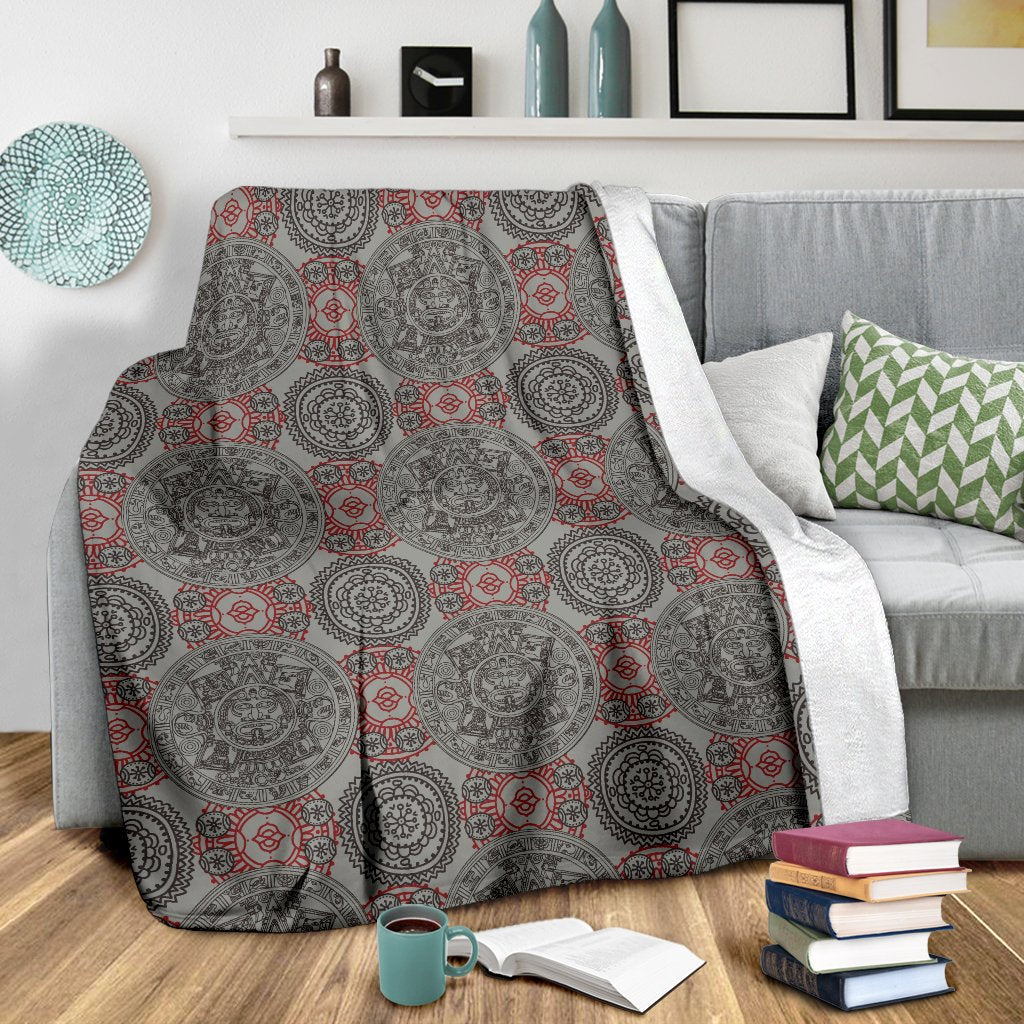 Calendar Aztec Style Print Pattern Fleece Blanket