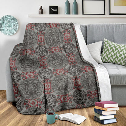 Calendar Aztec Style Print Pattern Fleece Blanket