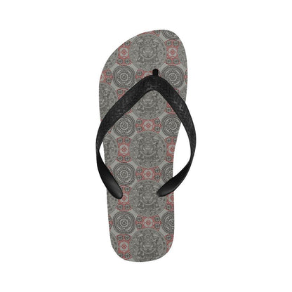 Calendar Aztec Style Print Pattern Flip Flops-JTAMIGO.COM