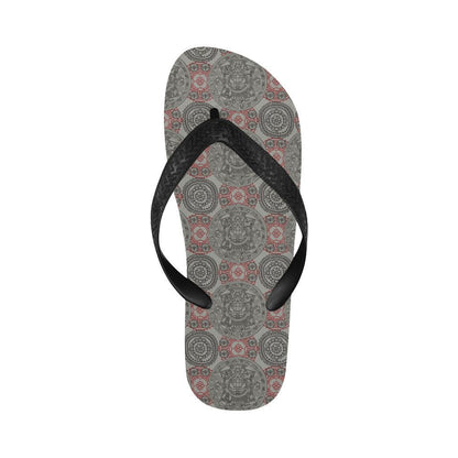 Calendar Aztec Style Print Pattern Flip Flops-JTAMIGO.COM