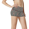 Calendar Aztec Style Print Pattern High Waisted Spandex Shorts-JTAMIGO.COM