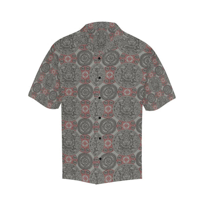 Calendar Aztec Style Print Pattern Men Aloha Hawaiian Shirt