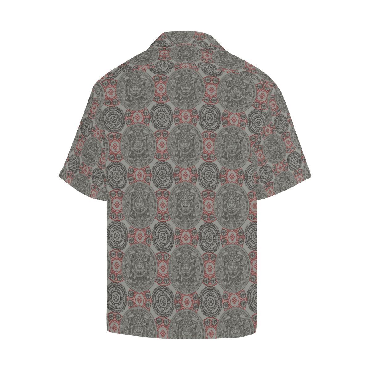 Calendar Aztec Style Print Pattern Men Aloha Hawaiian Shirt