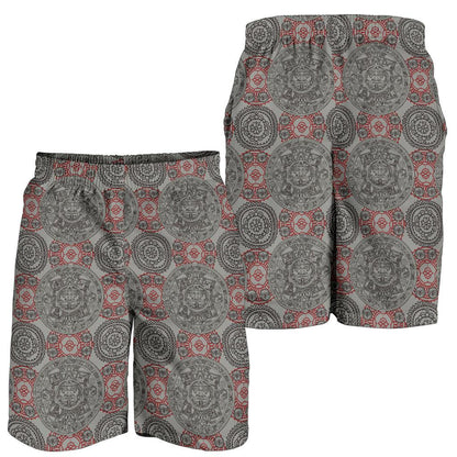 Calendar Aztec Style Print Pattern Mens Shorts-JTAMIGO.COM