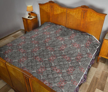 Calendar Aztec Style Print Pattern Premium Quilt-JTAMIGO.COM