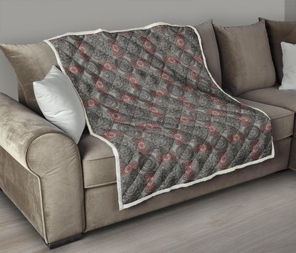 Calendar Aztec Style Print Pattern Premium Quilt-JTAMIGO.COM