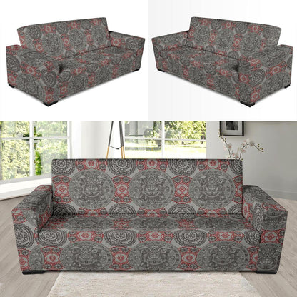 Calendar Aztec Style Print Pattern Sofa Slipcover-JTAMIGO.COM