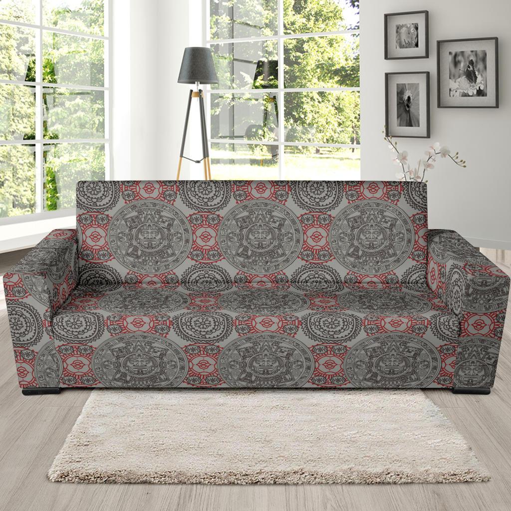Calendar Aztec Style Print Pattern Sofa Slipcover-JTAMIGO.COM