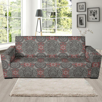 Calendar Aztec Style Print Pattern Sofa Slipcover-JTAMIGO.COM